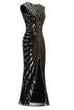 Black Mermaid 1920s Sequined Flapper Dress