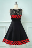 Polka Dots Vintage Dress with Lace