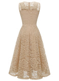 Champagne Lace Dress with Pockets