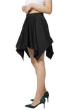 Basic Solid Stretchy High Waist A-line Flared Skater Skirt