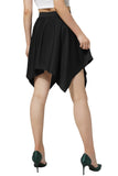 Basic Solid Stretchy High Waist A-line Flared Skater Skirt