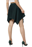 Basic Solid Stretchy High Waist A-line Flared Skater Skirt