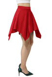 Basic Solid Stretchy High Waist A-line Flared Skater Skirt