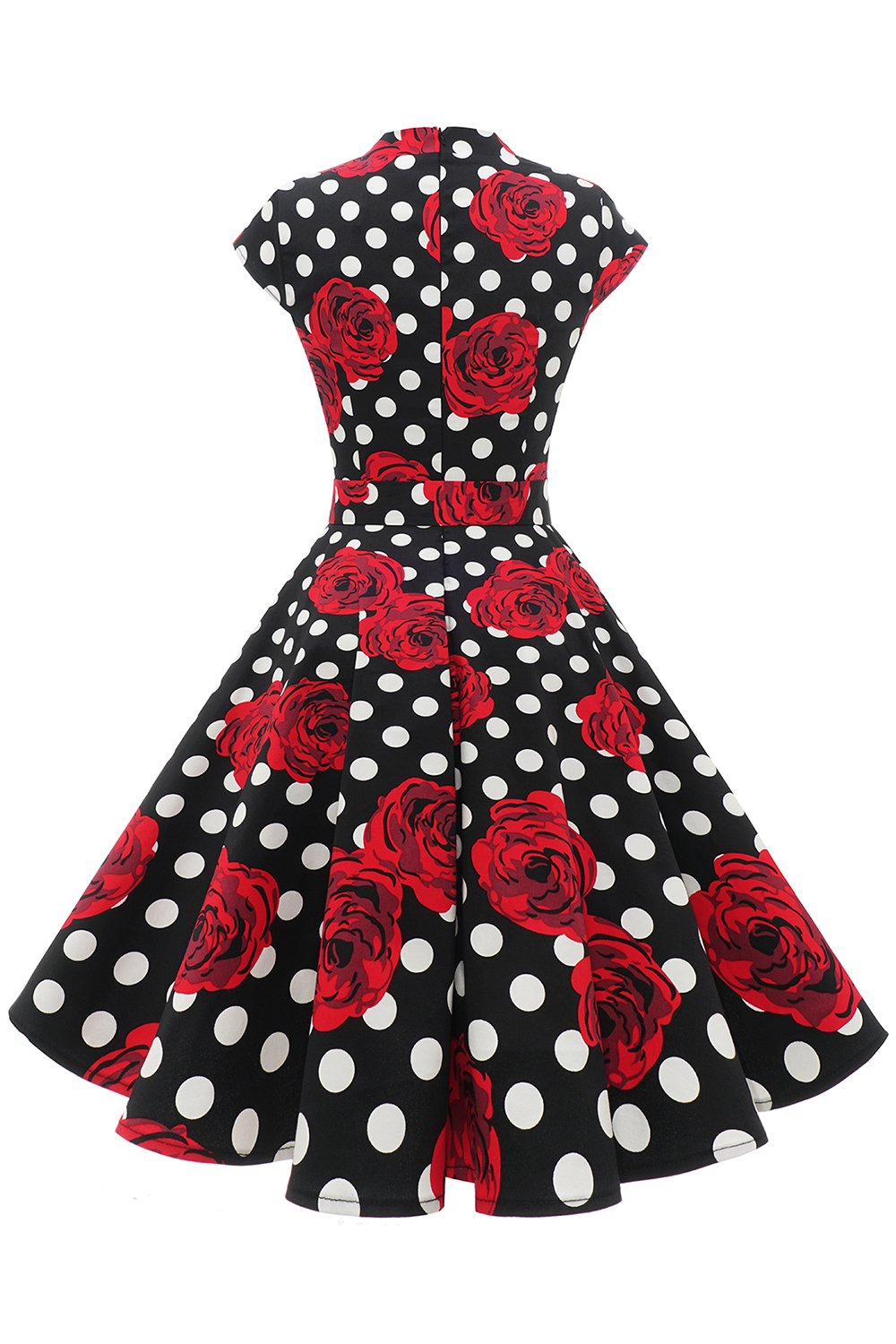Red Polka Dots Floral Vintage Dress