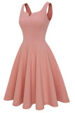 Blush Solid Vintage Swing Dress