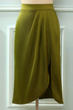 Army Green Skirt with Slit