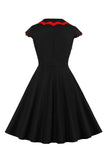 Black Xmas Dress with Christmas Tree Cap Sleeves