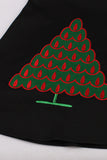 Black Xmas Dress with Christmas Tree Cap Sleeves