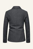 Khaki Notched Lapel Tweed Men's Wedding Blazer