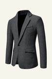 Khaki Notched Lapel Tweed Men's Wedding Blazer