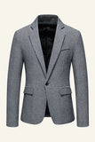 Khaki Notched Lapel Tweed Men's Wedding Blazer