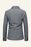 Khaki Notched Lapel Tweed Men's Wedding Blazer