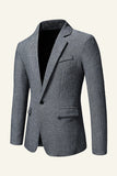 Khaki Notched Lapel Tweed Men's Wedding Blazer