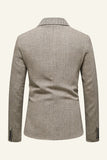 Khaki Notched Lapel Tweed Men's Wedding Blazer