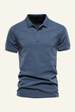 Classic Grey Green Regular Fit Collared Short Sleeves Men's Polo Shirt