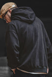 Men's Black Pullover Hooded Sweatshirt With Front Pocket
