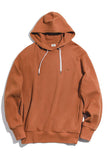 Men's Brown Pullover Hooded Sweatshirt With Front Pocket