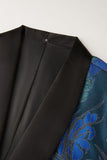 Blue Jacquard Shawl Lapel Men's Ball Blazer