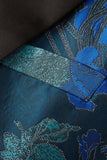 Blue Jacquard Shawl Lapel Men's Ball Blazer