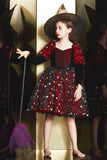 Sparkly Red Halloween Girl Dress with Star