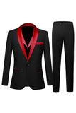 Black and Champagne 3 Piece Shawl Lapel Men's Ball Suits