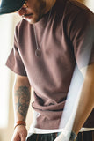 Men's Dark Brown Waffle Short Sleeves Casual T-shirt