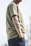 Men's Grey Green Short Sleeves T-shirt With Chest Pocket