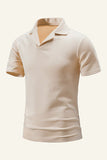 Slim Fit V Neck Short Sleeves Black Polo Shirt