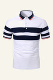 Stripes Black Short Sleeves Casual Polo Shirt