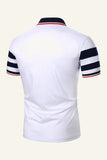 Stripes Black Short Sleeves Casual Polo Shirt