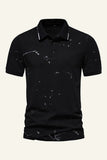 Black Printed Short Sleeves Polo Shirt
