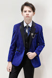 Sparkly Royal Blue Boys' 3-Piece Formal Suit Set