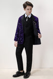 Sparkly Purple Sequins Boys' 3-Piece Formal Suit Set