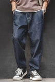 Men's Denim Blue Relaxed Fit Elastic Waist Jean