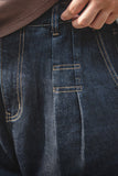 Men's Denim Blue Relaxed Fit Elastic Waist Jean