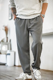 Men's Khaki Relaxed Fit Elastic Waist Casual Pant