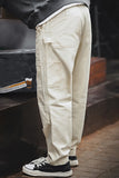 Men's Ivory Relaxed Fit Cargo Pant