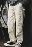 Men's Ivory Relaxed Fit Cargo Pant