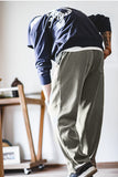 Men's Black Relaxed Fit Elastic Waist Casual Pant