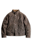 Men's Dark Brown Button Down Stand Collar Jacket