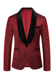 Red Jacquard 2 Piece Men's Prom Suits