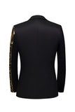 Sparkly Black and Golden Sequins Patchwork Men Blazer