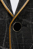 Silm Fit Notched Lapel One Button Black Men's Ball Suits