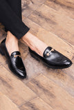 Black Leather Casual Men Shoes