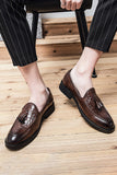 Black Slip-On Fringe Men's Shoes