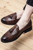 Black Slip-On Fringe Men's Shoes