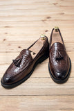 Black Slip-On Fringe Men's Shoes