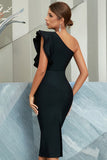 Bodycon One Shoulder Black Party Ball Dress