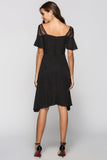 A-line Black Cocktail Dress with Lace