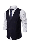 Double Breasted Men's Big V Neck Suit Vest